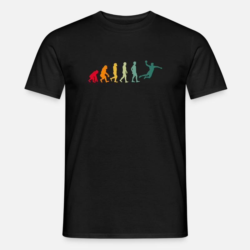 Handball Evolution Entwicklung Handballer retro - Männer T-Shirt - Schwarz