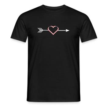 pinkes Herz rosa rot Pfeil Herzen Valentinstag - Männer T-Shirt - Schwarz - Vorne - AI Model Male 178 light (178cm)