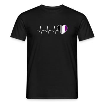 Ace Pride Heartbeat Asexuel - T-shirt homme - noir - Devant - AI Model Male 178 light (178cm)