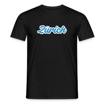 Zurich lettering - Men's T-Shirt - black - Front - AI Model Male 178 light (178cm)