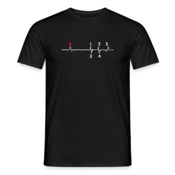 R Pulse ECG Beat Design - Men's T-Shirt - black - Front - AI Model Male 178 light (178cm)