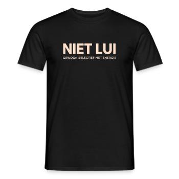 Not lazy. Just selective with energy. - Men's T-Shirt - black - Front - AI Model Male 178 light (178cm)