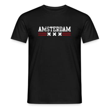 Amsterdam XXX - Men's T-Shirt - black - Front - AI Model Male 178 light (178cm)