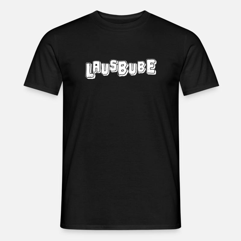 Lausbube in weiss - Männer T-Shirt - Schwarz