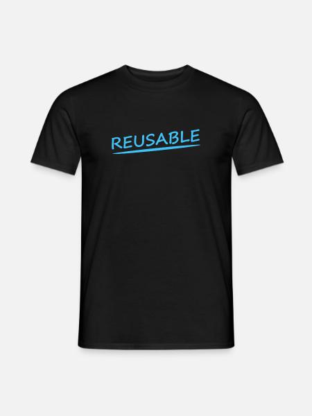 RÉUTILISABLE - T-shirt homme - noir