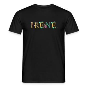 Nom IRENE Orné de fleurs - T-shirt homme - noir - Devant - AI Model Male 178 light (178cm)