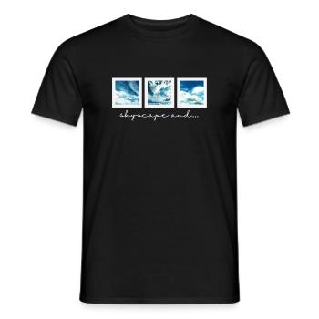 skyscape and... 🔹three photos - Men's T-Shirt - black - Front - AI Model Male 178 light (178cm)
