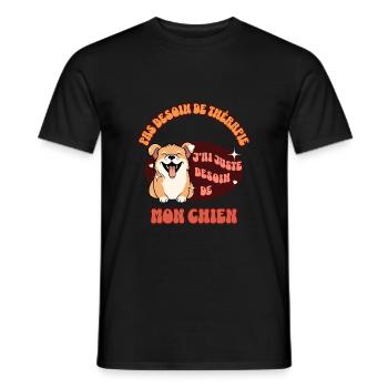 Besoin de mon chien - T-shirt homme - noir - Devant - AI Model Male 178 light (178cm)
