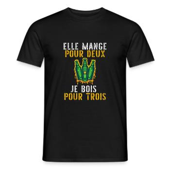 Futur papa humour bière - T-shirt homme - noir - Devant - AI Model Male 178 light (178cm)