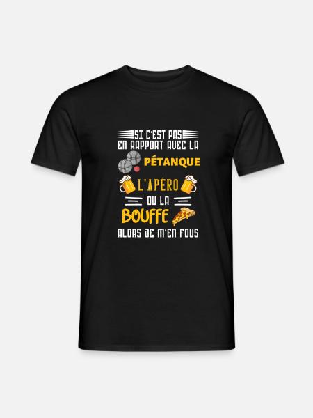 Pétanque apéro bouffe - T-shirt homme - noir