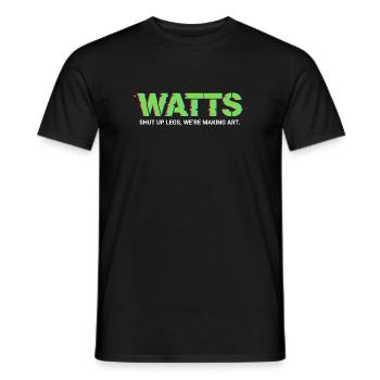 WATTS Neon Pop Art T-Shirt - Männer T-Shirt - Schwarz - Vorne - AI Model Male 178 light (178cm)