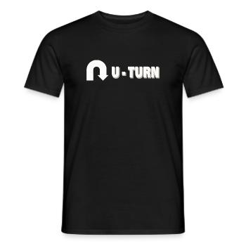 U-turn - Men's T-Shirt - black - Front - AI Model Male 178 light (178cm)
