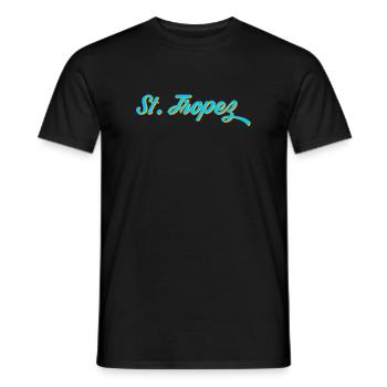St. Tropez Neon Kalligrafie - Männer T-Shirt - Schwarz - Vorne - AI Model Male 178 light (178cm)