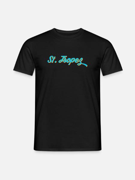 St. Tropez Neon Calligraphy - Men's T-Shirt - black