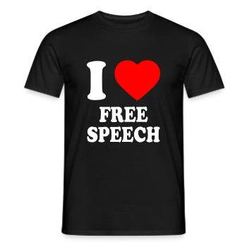 i love free speech - T-shirt homme - noir - Devant - AI Model Male 178 light (178cm)