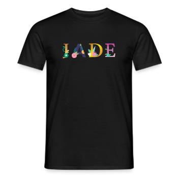JADE Name mit Blumen geschmückt - Männer T-Shirt - Schwarz - Vorne - AI Model Male 178 light (178cm)