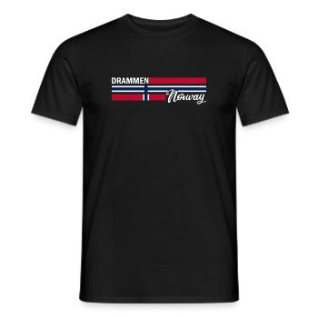 Drammen - Norway Flag - Norge - Norwegen Flagge - Männer T-Shirt - Schwarz - Vorne - AI Model Male 178 light (178cm)