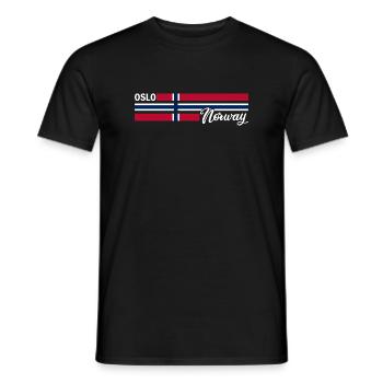 Oslo - Norway Flag - Norge - Norwegen Flagge - Men's T-Shirt - black - Front - AI Model Male 178 light (178cm)