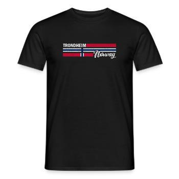 Trondheim - Norway Flag - Norge - Norwegen Flagge - Men's T-Shirt - black - Front - AI Model Male 178 light (178cm)