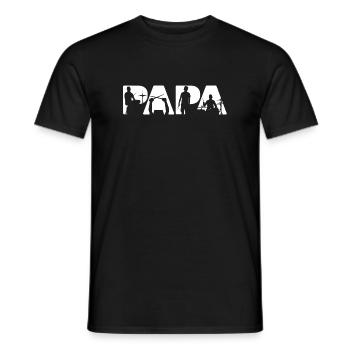 Drummer Papa Musician Silhouette Drum Kit Art - Men's T-Shirt - black - Front - AI Model Male 178 light (178cm)