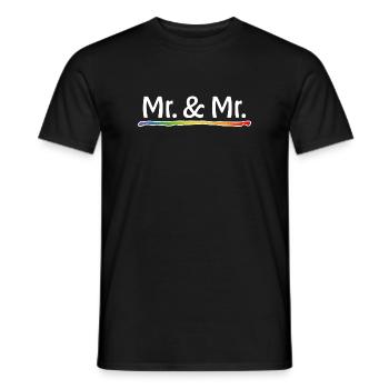 Regenbogen Mr and Mr schwule Hochzeit - Männer T-Shirt - Schwarz - Vorne - AI Model Male 178 light (178cm)