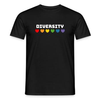 Regenbogenherzchen LGBT lgbtqi queer Diversity - Männer T-Shirt - Schwarz - Vorne - AI Model Male 178 light (178cm)