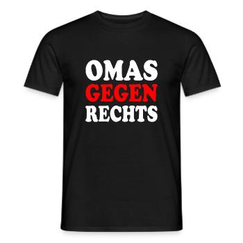Omas gegen rechts - Männer T-Shirt - Schwarz - Vorne - AI Model Male 178 light (178cm)