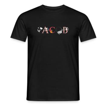 JACOB Namenskunst mit Blumen gestickt - Männer T-Shirt - Schwarz - Vorne - AI Model Male 178 light (178cm)