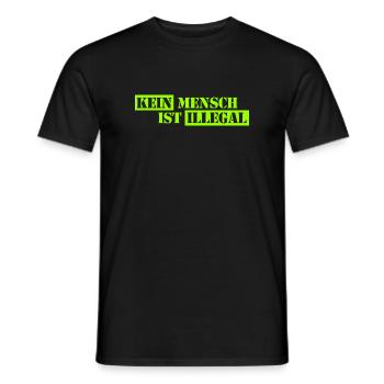 Personne n’est illégal - Migration - Illégalité - T-shirt homme - noir - Devant - AI Model Male 178 light (178cm)