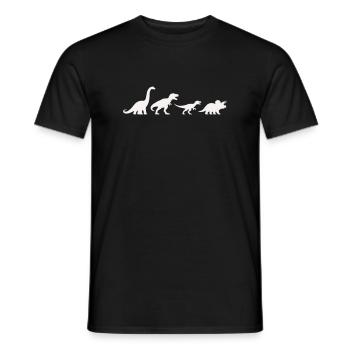 Dino silhouettes in retro style - Men's T-Shirt - black - Front - AI Model Male 178 light (178cm)