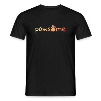 pawsome paw dog paw icon logo icon colors - Men's T-Shirt - black - Front - AI Model Male 178 light (178cm)