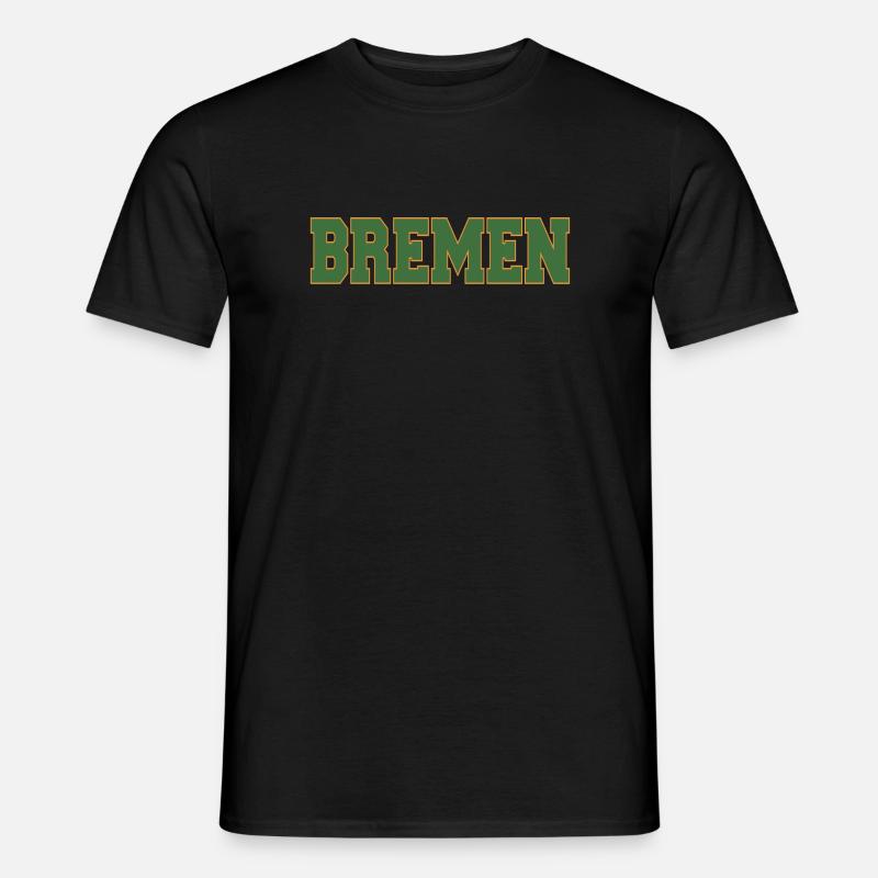 Bremen Blockschrift Grün-Gold - Männer T-Shirt - Schwarz