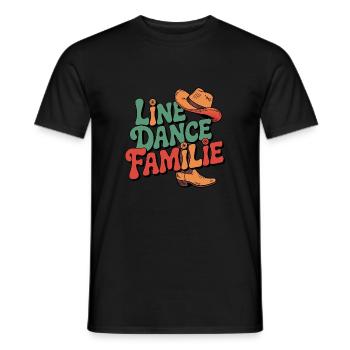 Line Dance Familie. Die ganze Familie tanzt - Männer T-Shirt - Schwarz - Vorne - AI Model Male 178 light (178cm)