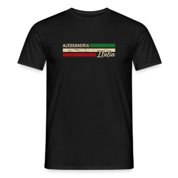Italia - Alessandria - Italien - Italy - Men's T-Shirt - black - Front - AI Model Male 178 light (178cm)