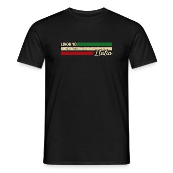 Italia - Livorno - Italien - Italy - Men's T-Shirt - black - Front - AI Model Male 178 light (178cm)
