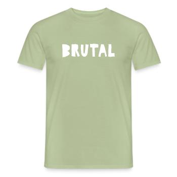 Brutal Distressed Bold Logo-Design - Männer T-Shirt - Sage - Vorne - AI Model Male 178 light (178cm)