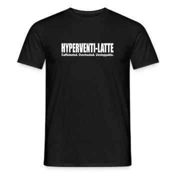 Hyperventi-Latte Coffee Lovers Caffein Heat Run - Men's T-Shirt - black - Front - AI Model Male 178 light (178cm)