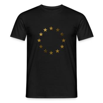 EU European Union Stars Gold - Men's T-Shirt - black - Front - AI Model Male 178 light (178cm)