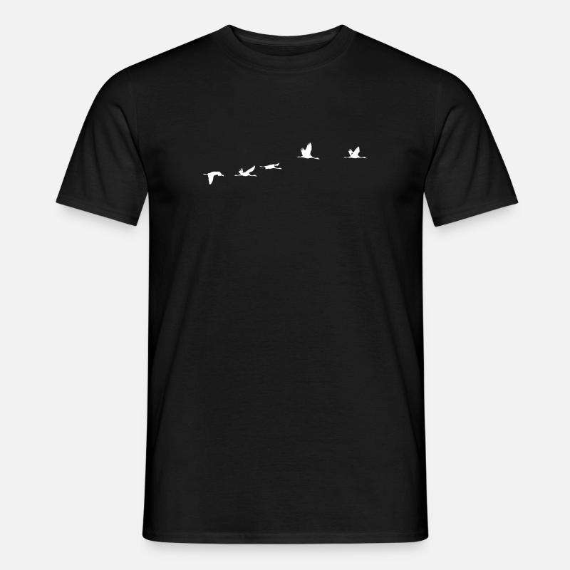 Migratory birds white crane - Men’s T-shirt - black