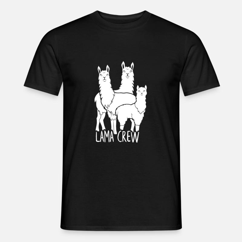 Lama Crew Alpaka - Männer T-Shirt - Schwarz