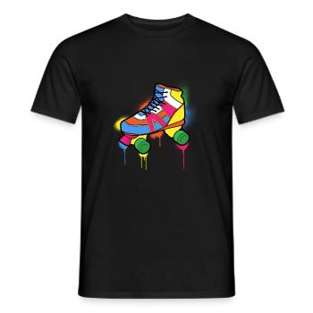 1980s 80s 80er Roller Skates Skating - Männer T-Shirt - Schwarz - Vorne - AI Model Male 178 light (178cm)