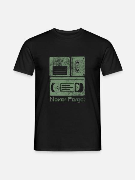 Never Forget Funny Floppy Disk VHS TAPE 80er 90er - Männer T-Shirt - Schwarz