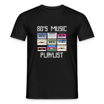Kassette 80's Musik Playlist - Männer T-Shirt - Schwarz - Vorne - AI Model Male 178 light (178cm)