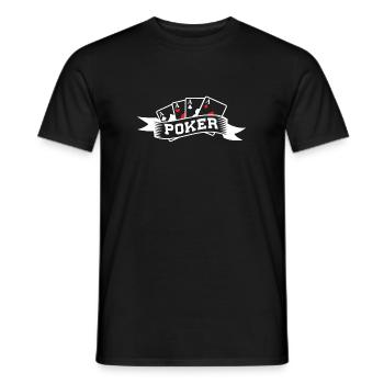 Poker playing cards aces - Men's T-Shirt - black - Front - AI Model Male 178 light (178cm)