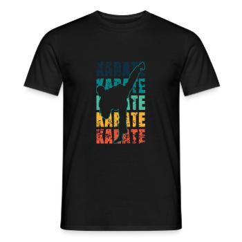 Karate karate karate karate karate grunge - Men's T-Shirt - black - Front - AI Model Male 178 light (178cm)