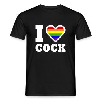 I love cock - T-shirt homme - noir - Devant - AI Model Male 178 light (178cm)