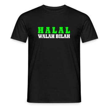 Halal - Männer T-Shirt - Schwarz - Vorne - AI Model Male 178 light (178cm)