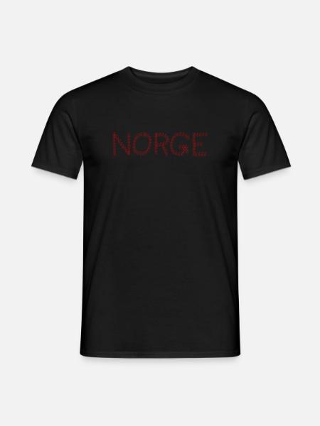 Norge Blumenschrift - Männer T-Shirt - Schwarz