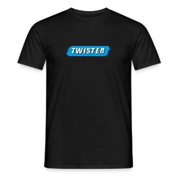 Twister Schriftzug blau - Männer T-Shirt - Schwarz - Vorne - AI Model Male 178 light (178cm)