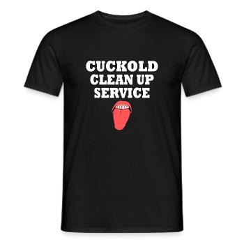 Cuckold cleanup service - T-shirt homme - noir - Devant - AI Model Male 178 light (178cm)
